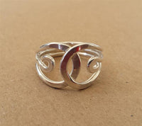 Load image into Gallery viewer, Silberring Schleifen überlappen Ring 925er Sterling Silber Damen Designer Schmuck Ringe - chic - net.de
