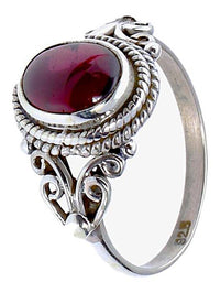 Cargar imagen en el visor de la galería, Silberringe Rubin Seile Spiralbögen Kreise oval 925 - chic - net.de
