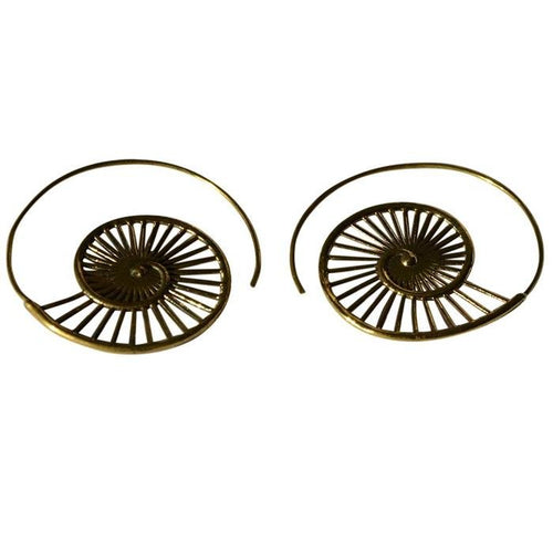 Spiralen Messing Ohrringe gold Nautilus Schnecke - chic - net.de