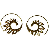 Load image into Gallery viewer, Spiralen Ohrringe Brass Wellen hohle Tropfen antik golden Tribal Piercing - chic - net.de
