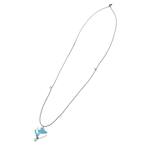 Stoffband Kette schwarz silberfarben Brass oxidiert Vogel Kasten Stoff bunt - chic - net.de