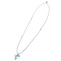 Load image into Gallery viewer, Stoffband Kette schwarz silberfarben Brass oxidiert Vogel Kasten Stoff bunt - chic - net.de
