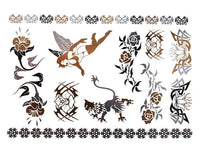 Cargar imagen en el visor de la galería, Tattoo golden silbern temporär Motivbogen Klebetattoos Rosen Fee Löwe Schmuck Tattoos - chic - net.de
