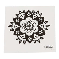 Load image into Gallery viewer, Tattoo klein Blume Blüte spitz verziert schwarz weiß einzeln 1 Bogen - chic - net.de
