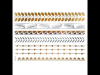 Load image into Gallery viewer, Tattoo Motivbogen golden silbern temporär Bänder Natur Klebetattoos Schmuck Tattoos - chic - net.de
