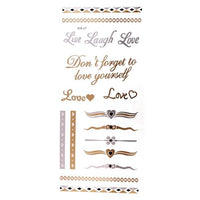 Load image into Gallery viewer, Tattoo Motivbogen golden silbern temporär Klebetattoos Herzen Love Schmuck Tattoos - chic - net.de
