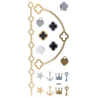 Load image into Gallery viewer, Tattoo Motivbogen golden silbern temporär Klebetattoos Kreuz Anker Schlüssel Schmuck Tattoos - chic - net.de
