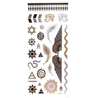 Load image into Gallery viewer, Tattoo Motivbogen golden silbern temporär Klebetattoos Schlange Ägypten Schmuck Tattoos - chic - net.de
