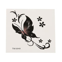 Load image into Gallery viewer, Tattoo Schmetterling schwarz rosa Linien Blümchen klein einzeln 1 Bogen - chic - net.de
