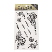 Cargar imagen en el visor de la galería, Tattoo schwarz Blumen Blüten Schnörkel lang kurz Finger Tattoo temporär Klebetattoos - chic - net.de
