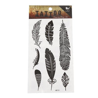 Cargar imagen en el visor de la galería, Tattoo schwarz Federn groß klein diverse Designs temporär Klebetattoos - chic - net.de
