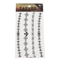 Cargar imagen en el visor de la galería, Tattoo schwarz länglich verschiedene Verschnörkelungen Armband Handgelenk temporär Klebetattoos - chic - net.de
