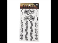 Cargar imagen en el visor de la galería, Tattoo schwarz Schnörkel Blumen Ranken länglich Armband Handgelenk temporär Klebetattoos - chic - net.de
