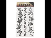 Cargar imagen en el visor de la galería, Tattoo schwarz Schnörkel Linien Büten Ranken Armband Handgelenk temporär Klebetattoos - chic - net.de
