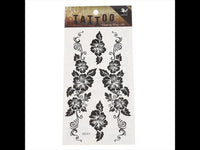 Cargar imagen en el visor de la galería, Tattoo schwarz Tribal länglich Muster Hawaii Blumen verschlängelt temporär Klebetattoos - chic - net.de
