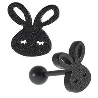 Load image into Gallery viewer, Tragus Piercing Ohr schwarz Glitzer Edelstahl Hase Barbell - chic - net.de
