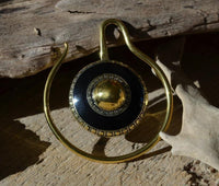 Cargar imagen en el visor de la galería, Tribal - Ohrgewicht Messing Harzeinlage Ohrgewicht 3mm - chic - net.de
