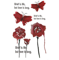 Load image into Gallery viewer, Klebetattoo Aquarell Style Schmetterlinge Blumen rot Spruch 6 Motive 1 Bogen
