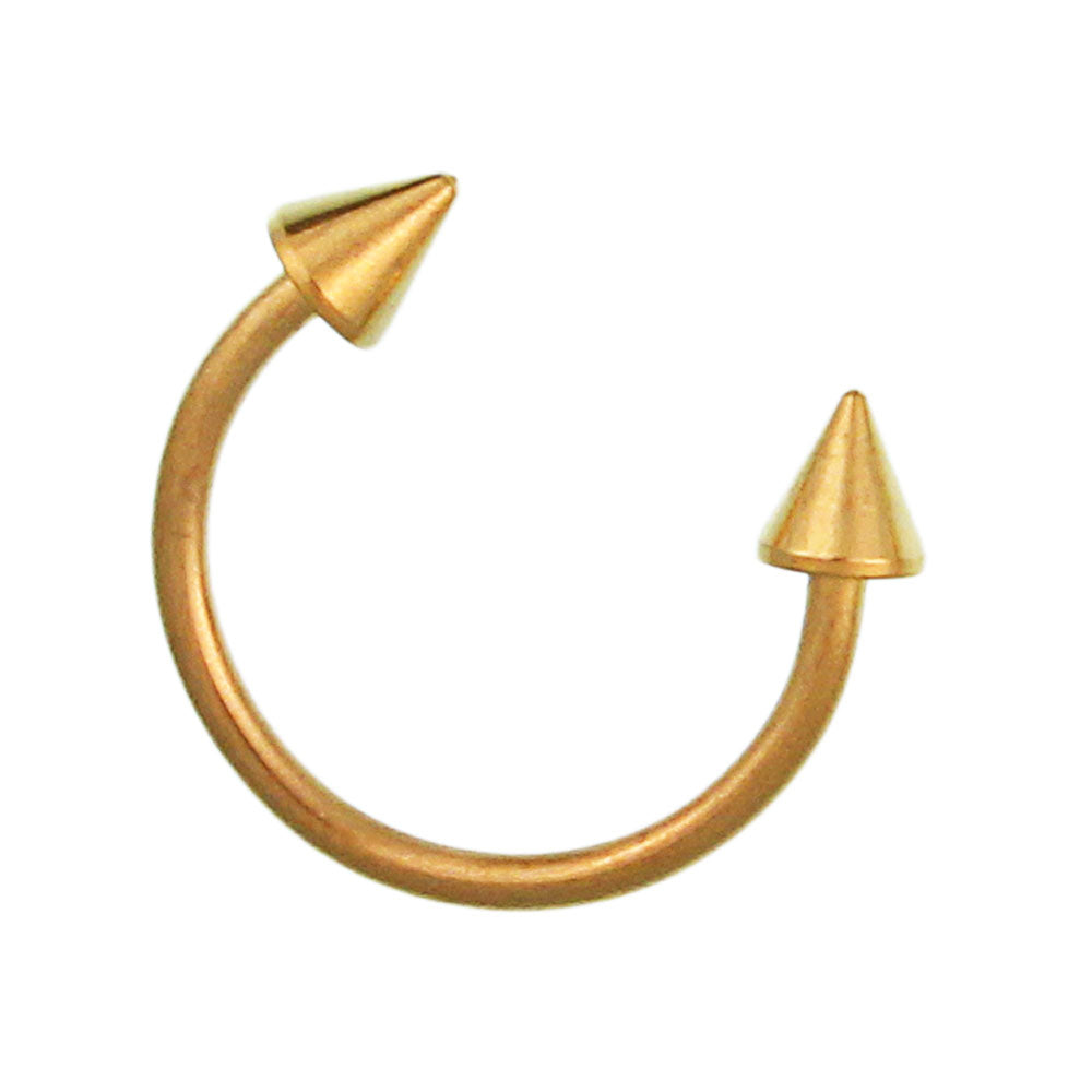 Circular Barbell Piercing mit Cones  goldfarben aus Edelstahl Hufeisen