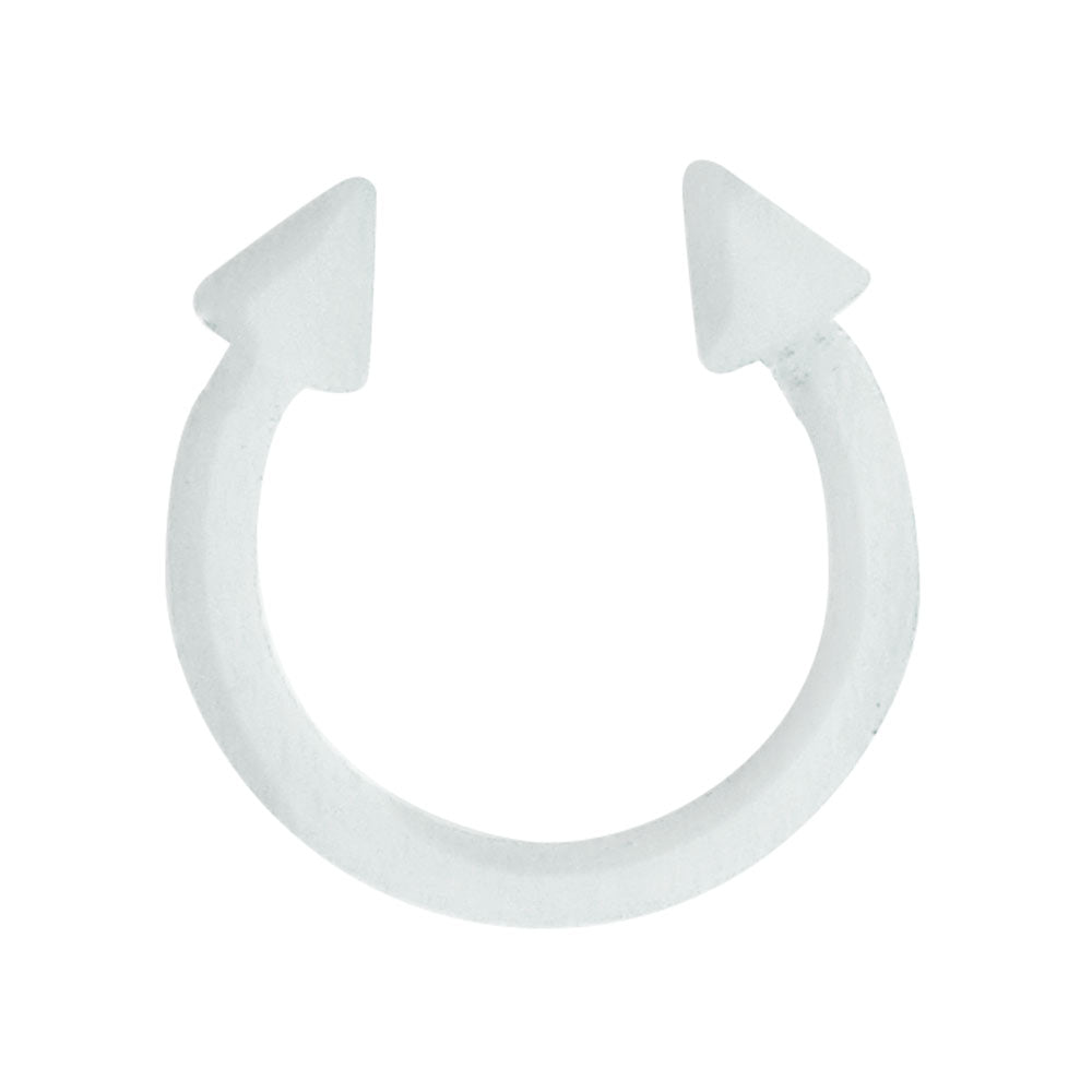 Circular Barbell Piercing mit Cones weiß aus Kunststoff flexibel Hufeisen