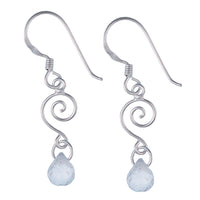 Cargar imagen en el visor de la galería, Zirkonia Ohrringe weiß Tropfen Spirale 925 Sterling Silber 19 mm Silberohrringe
