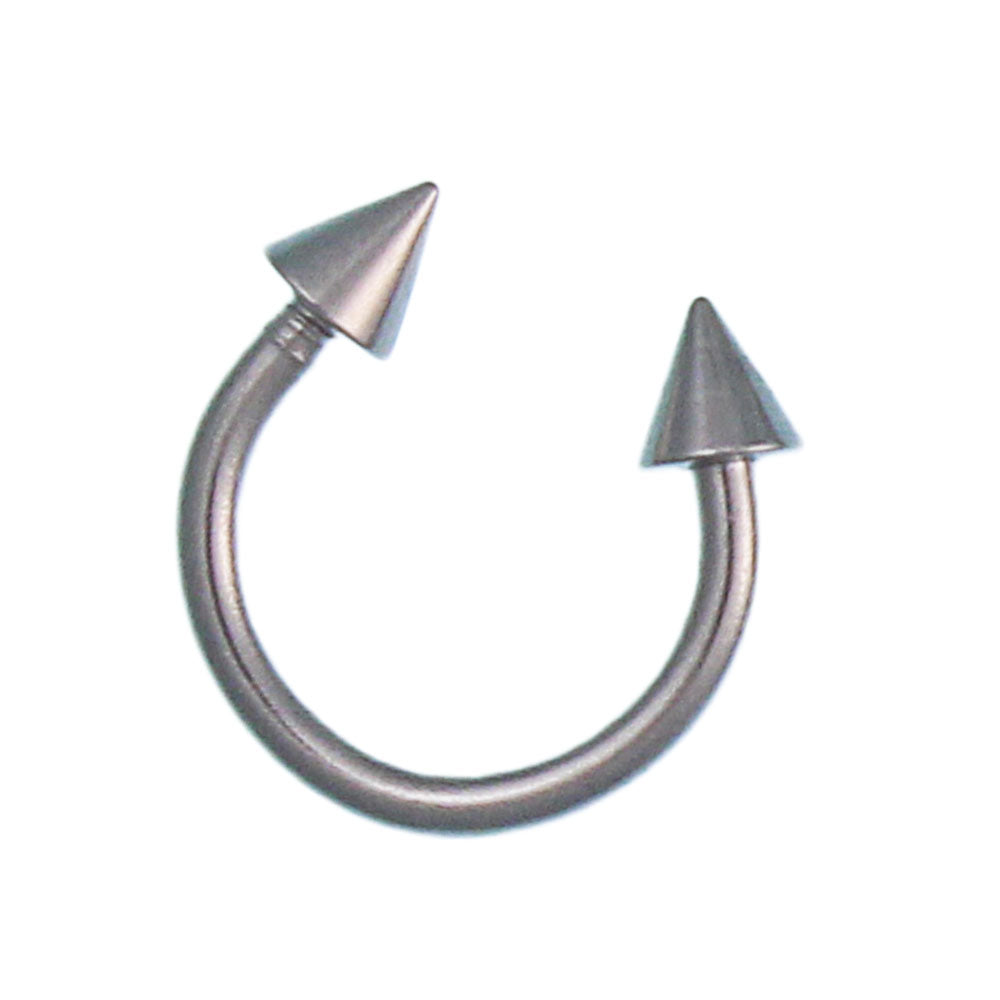 Circular Barbell Piercing mit Cones silber aus Edelstahl Hufeisen