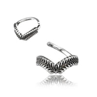 Load image into Gallery viewer, Universal Piercing Ring 925 Silber V Lorbeer Kranz - chic - net.de
