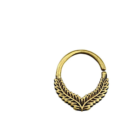 Universal Piercing Ring Brass Blätter Zweige gold - chic - net.de