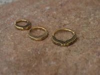 Load image into Gallery viewer, Universal Piercing Ring Brass Blätter Zweige gold - chic - net.de
