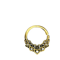 Load image into Gallery viewer, Universal Piercing Ring Brass Herz Bögen Punkte gold - chic - net.de
