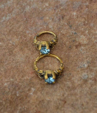 Load image into Gallery viewer, Universal Piercing Ring Brass Knoten celtic aqua Kristall - chic - net.de
