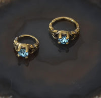 Load image into Gallery viewer, Universal Piercing Ring Brass Knoten celtic aqua Kristall - chic - net.de
