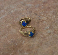 Cargar imagen en el visor de la galería, Universal Piercing Ring Brass Knoten celtic Opal blau - chic - net.de
