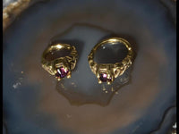 Load image into Gallery viewer, Universal Piercing Ring Brass Knoten celtic pink Kristall - chic - net.de
