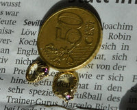 Load image into Gallery viewer, Universal Piercing Ring Brass Knoten celtic pink Kristall - chic - net.de
