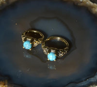 Load image into Gallery viewer, Universal Piercing Ring Brass Knoten celtic Türkis - chic - net.de
