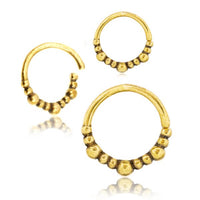 Load image into Gallery viewer, Universal Piercing Ring Brass Perlen Kugeln gold - chic - net.de
