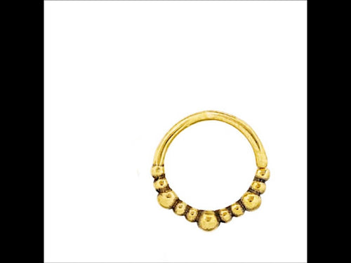 Universal Piercing Ring Brass Perlen Kugeln gold - chic - net.de