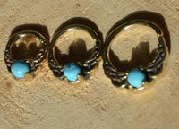 Load image into Gallery viewer, Universal Piercing Ring Brass Türkis Stein Knoten celtic - chic - net.de
