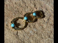 Load image into Gallery viewer, Universal Piercing Ring Brass Türkis Stein Knoten celtic - chic - net.de
