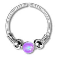 Load image into Gallery viewer, Universal Piercing Ring Edelstahl Opal Stein 0.8mm - chic - net.de
