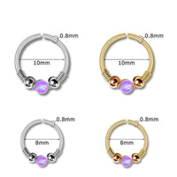 Load image into Gallery viewer, Universal Piercing Ring Edelstahl Opal Stein 0.8mm - chic - net.de
