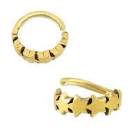 Cargar imagen en el visor de la galería, Universal Piercing Ring Messing gold Sterne - chic - net.de

