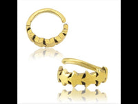 Cargar imagen en el visor de la galería, Universal Piercing Ring Messing gold Sterne - chic - net.de
