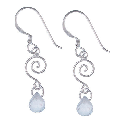 Zirkonia Ohrringe weiß Tropfen Spirale 925 Sterling Silber 19 mm Silberohrringe - chic - net.de