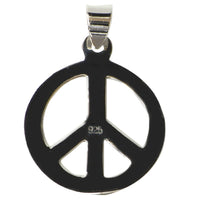 Load image into Gallery viewer, Anhänger 22 mm Peace rund Sterling Silber 925er glänzend Silberanhänger Damen Schmuck Kette
