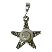 Load image into Gallery viewer, Shivaauge Anhänger seesternförmig  ca. 1,8 cm Ø Shiva-Anhänger mit 925er Sterlingsilber-Einfassung
