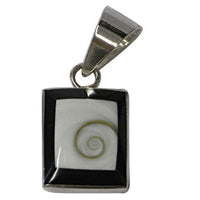 Load image into Gallery viewer, Shivaauge Silberanhänger Rechteck schwarz Anhänger 925er Sterling Silber Shiva Auge Eye Schmuck

