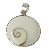 Cargar imagen en el visor de la galería, Shivaauge Silberanhänger 21 mm Anhänger rund 925er Silber Shiva Auge Eye Damen Schmuck
