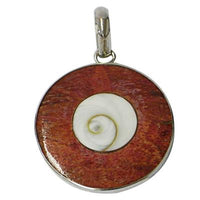 Load image into Gallery viewer, Rund Silberanhänger Shivaauge Koralle rot ca. 2,6cm Ø 925er Sterlingsilber Rücken frei
